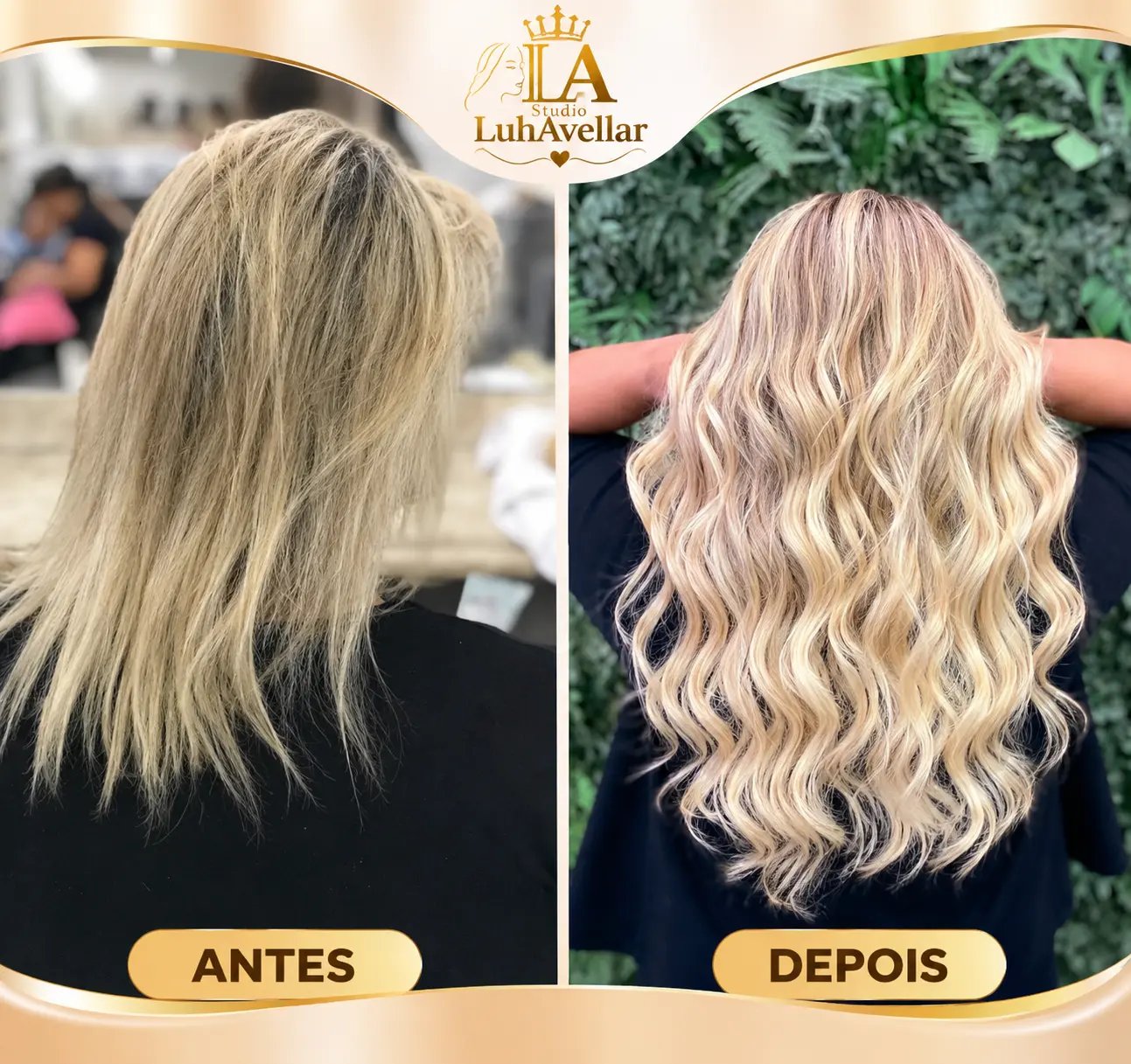 Antes e Depois Mega Hair Loiro